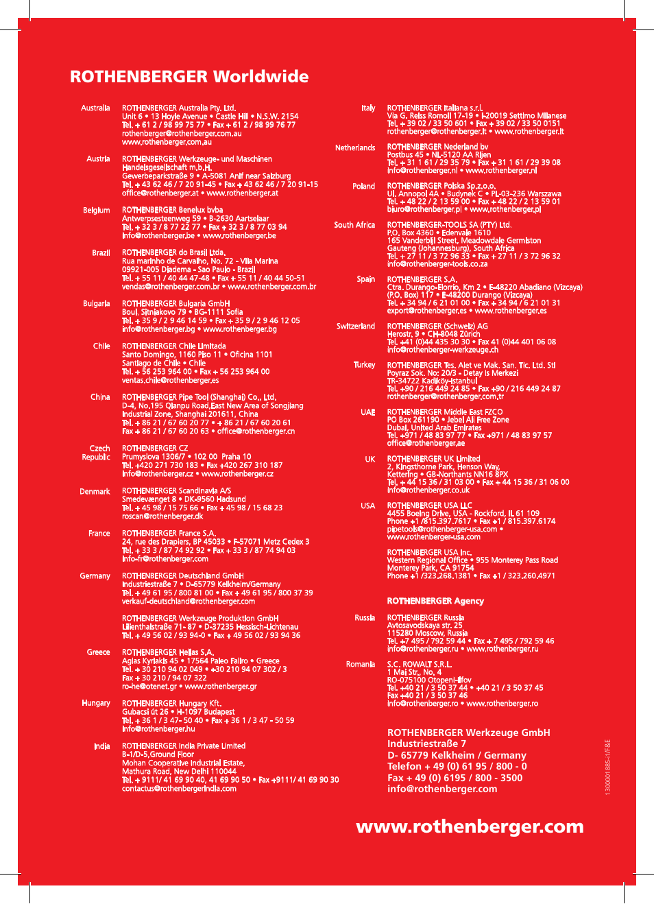 Rothenberger worldwide | ROTHENBERGER ROCUT XL User Manual | Page 32 / 32