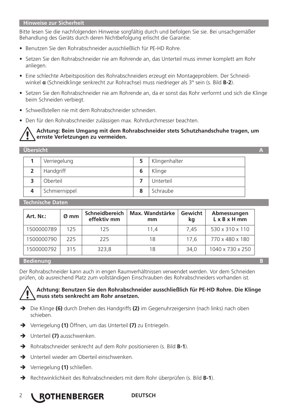 ROTHENBERGER ROCUT XL User Manual | Page 4 / 32