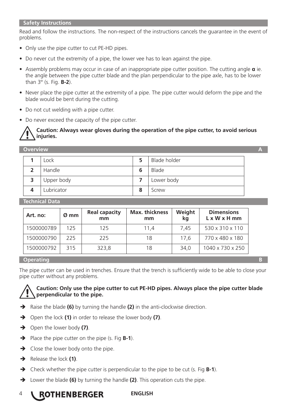 ROTHENBERGER ROCUT XL User Manual | Page 6 / 32
