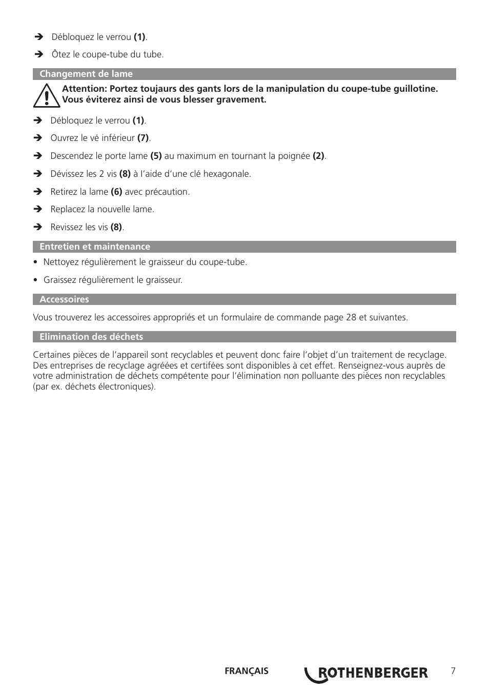 ROTHENBERGER ROCUT XL User Manual | Page 9 / 32