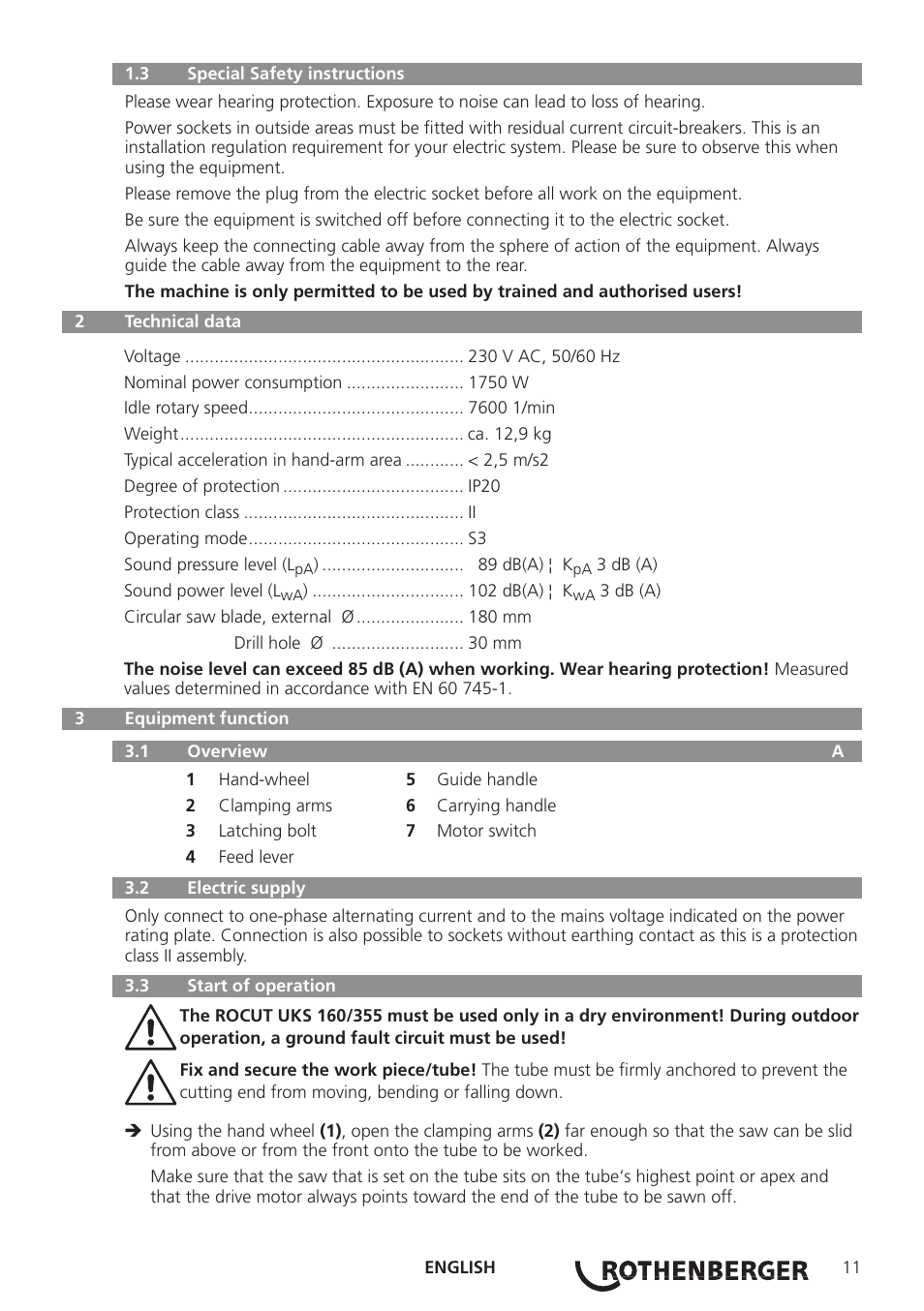 ROTHENBERGER ROCUT UKS 160/355 User Manual | Page 13 / 96