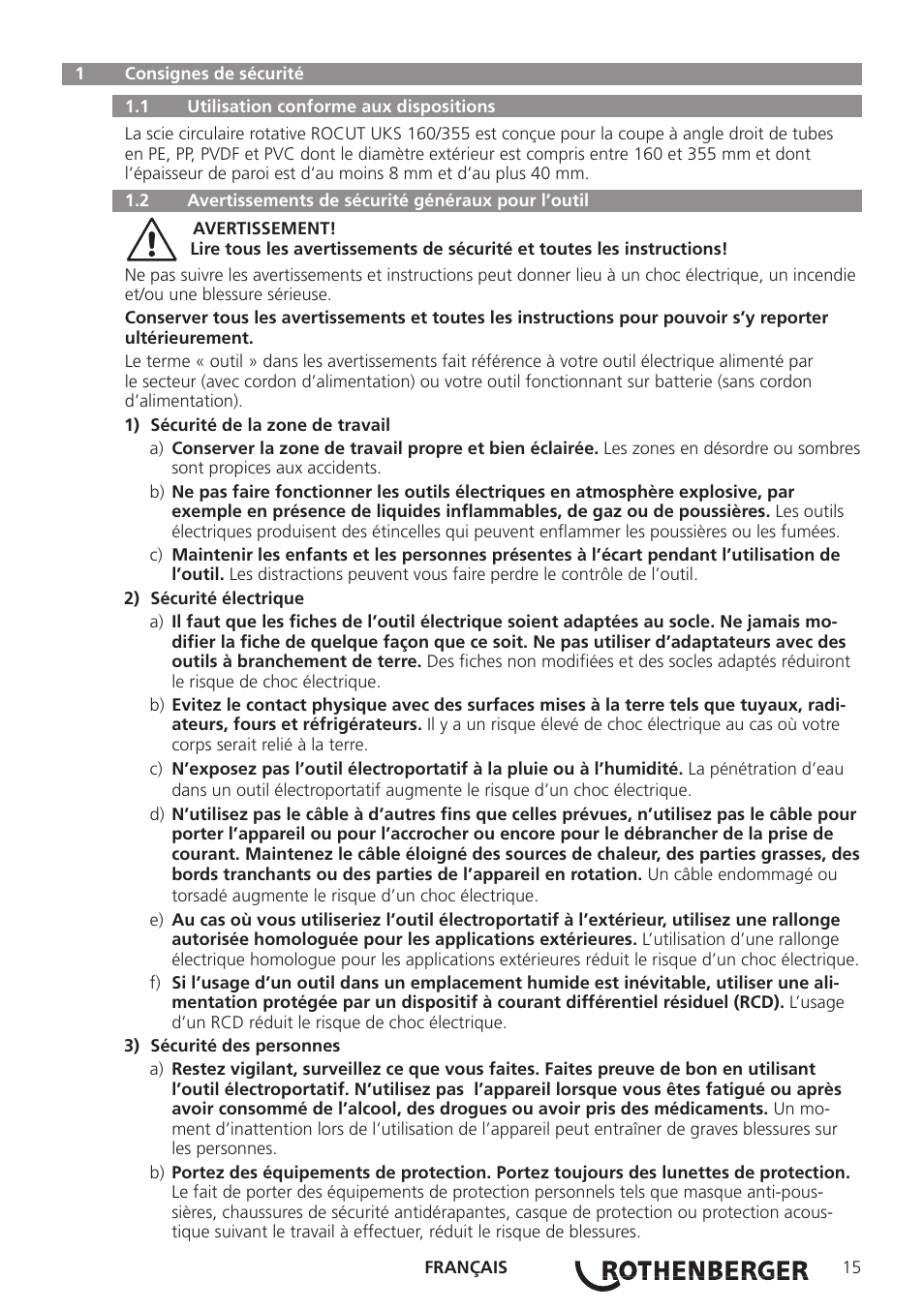 ROTHENBERGER ROCUT UKS 160/355 User Manual | Page 17 / 96