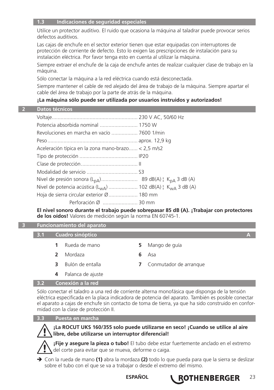 ROTHENBERGER ROCUT UKS 160/355 User Manual | Page 25 / 96