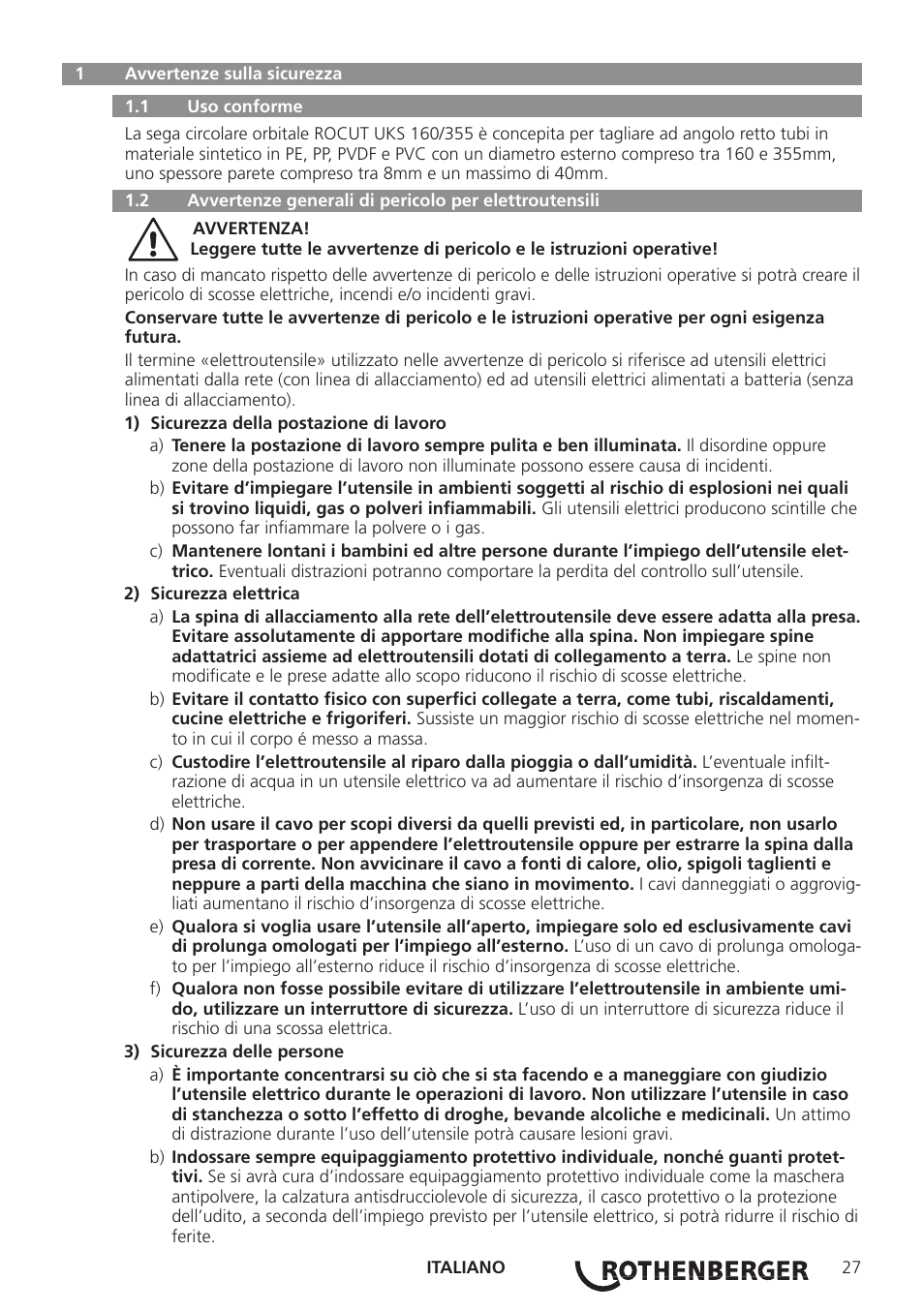 ROTHENBERGER ROCUT UKS 160/355 User Manual | Page 29 / 96