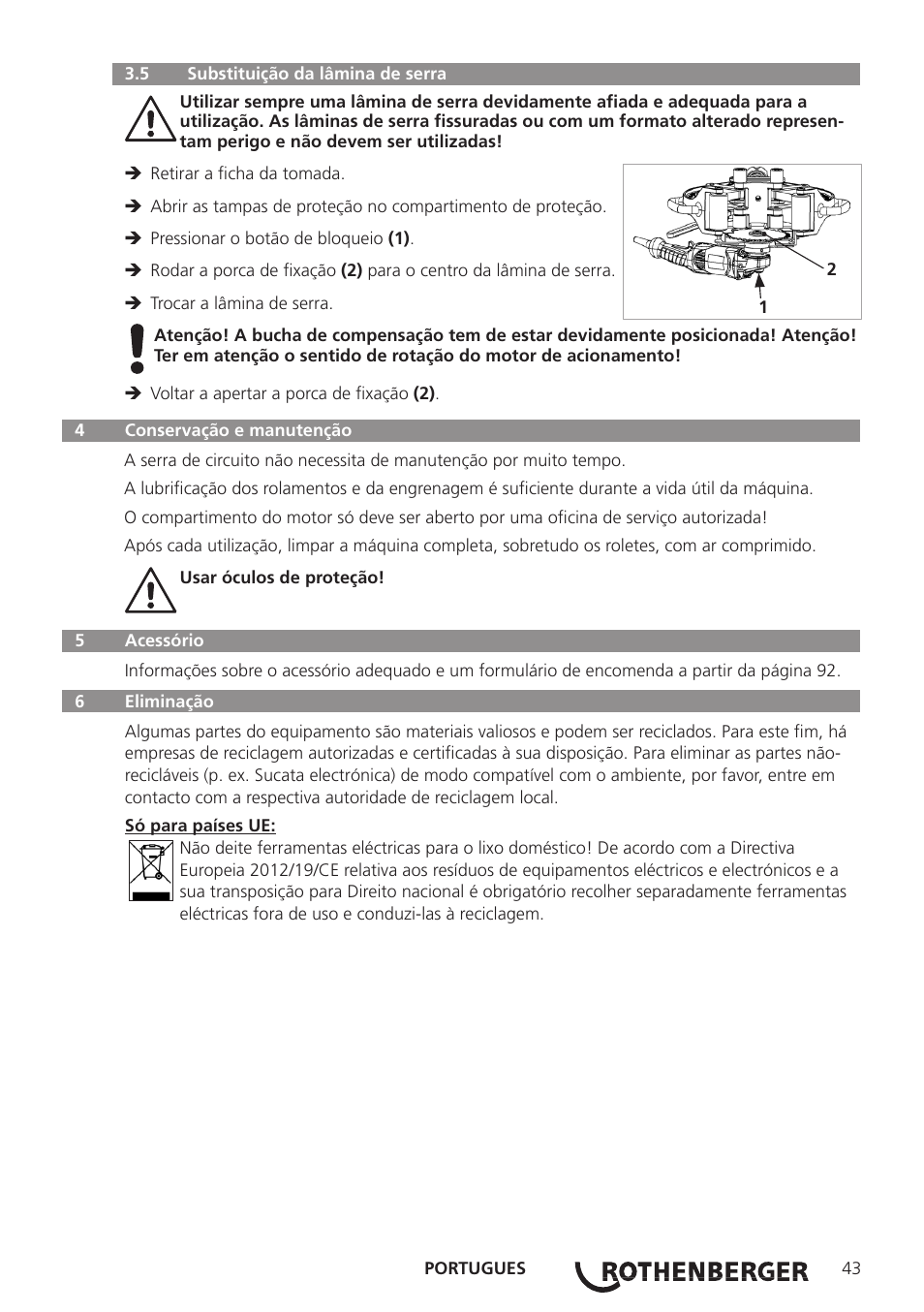 ROTHENBERGER ROCUT UKS 160/355 User Manual | Page 45 / 96