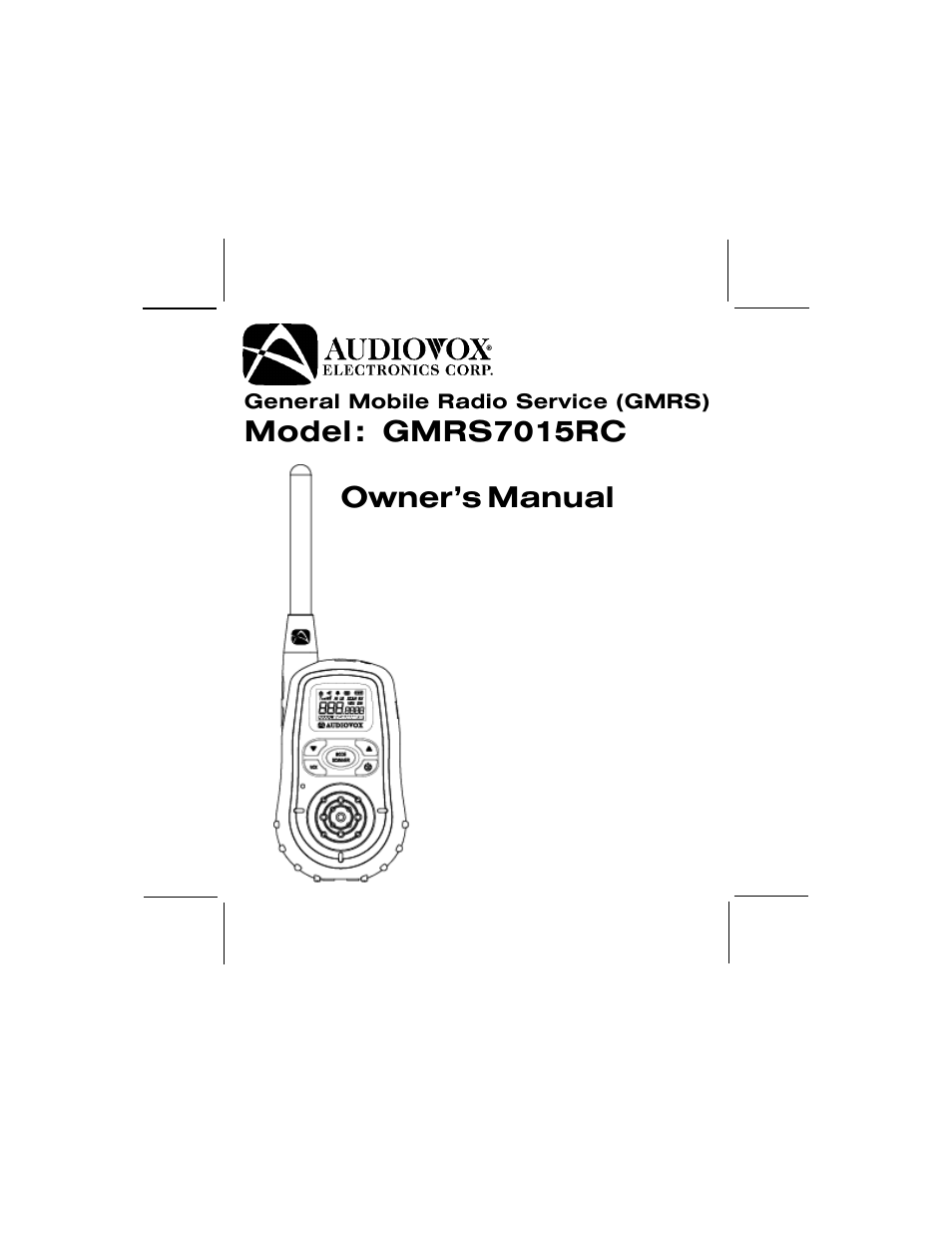 Audiovox GMRS7015RC User Manual | 28 pages