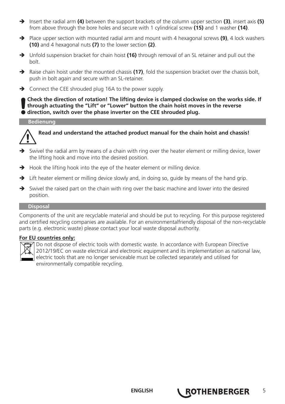 ROTHENBERGER ROWELD Aushebevorrichtungen User Manual | Page 7 / 16