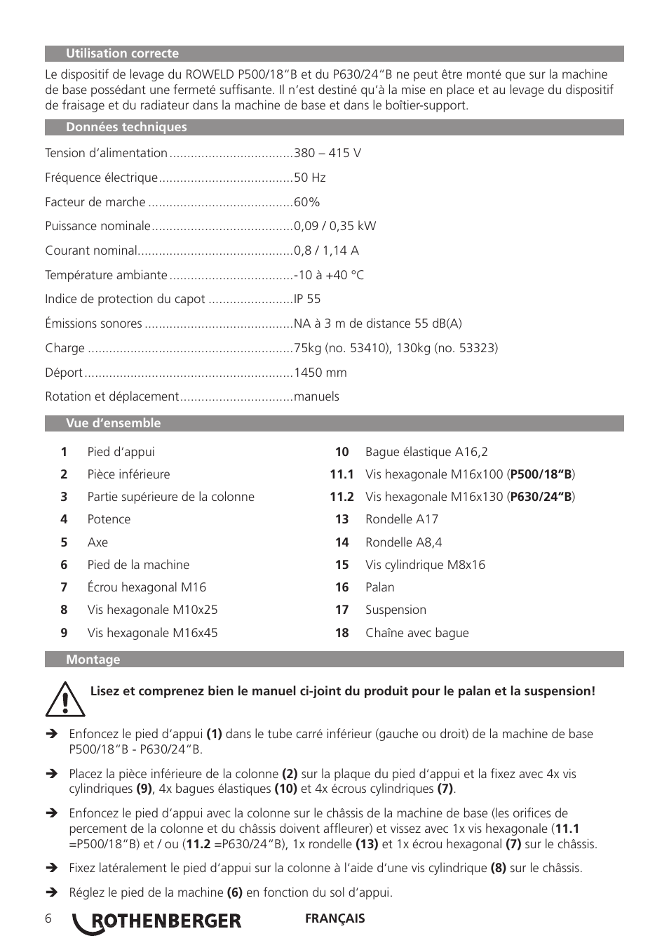 ROTHENBERGER ROWELD Aushebevorrichtungen User Manual | Page 8 / 16