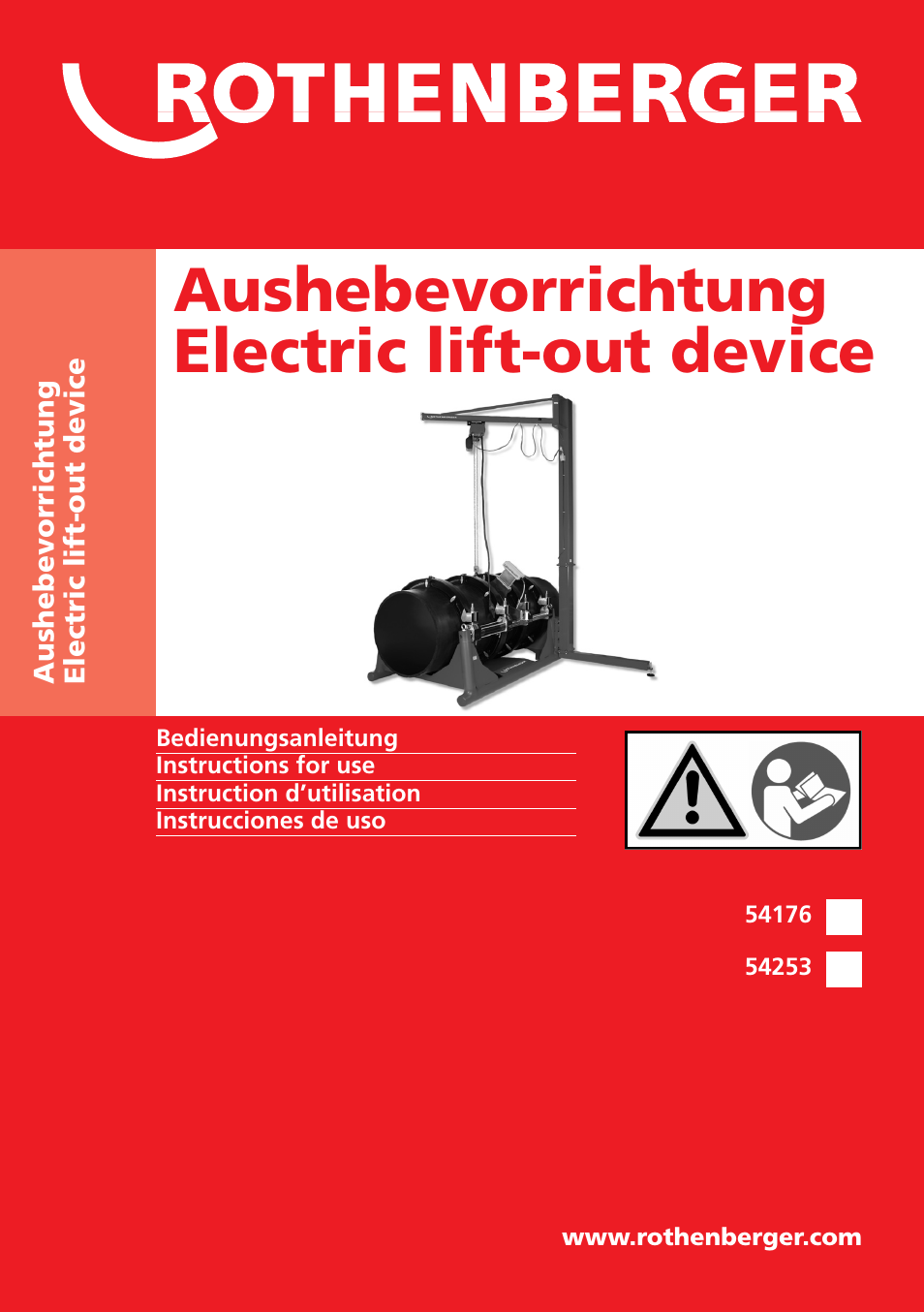 ROTHENBERGER ROWELD Aushebevorrichtungen P800B P1200/48B User Manual | 16 pages