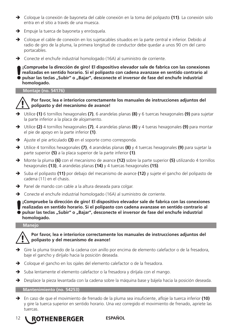 ROTHENBERGER ROWELD Aushebevorrichtungen P800B P1200/48B User Manual | Page 14 / 16