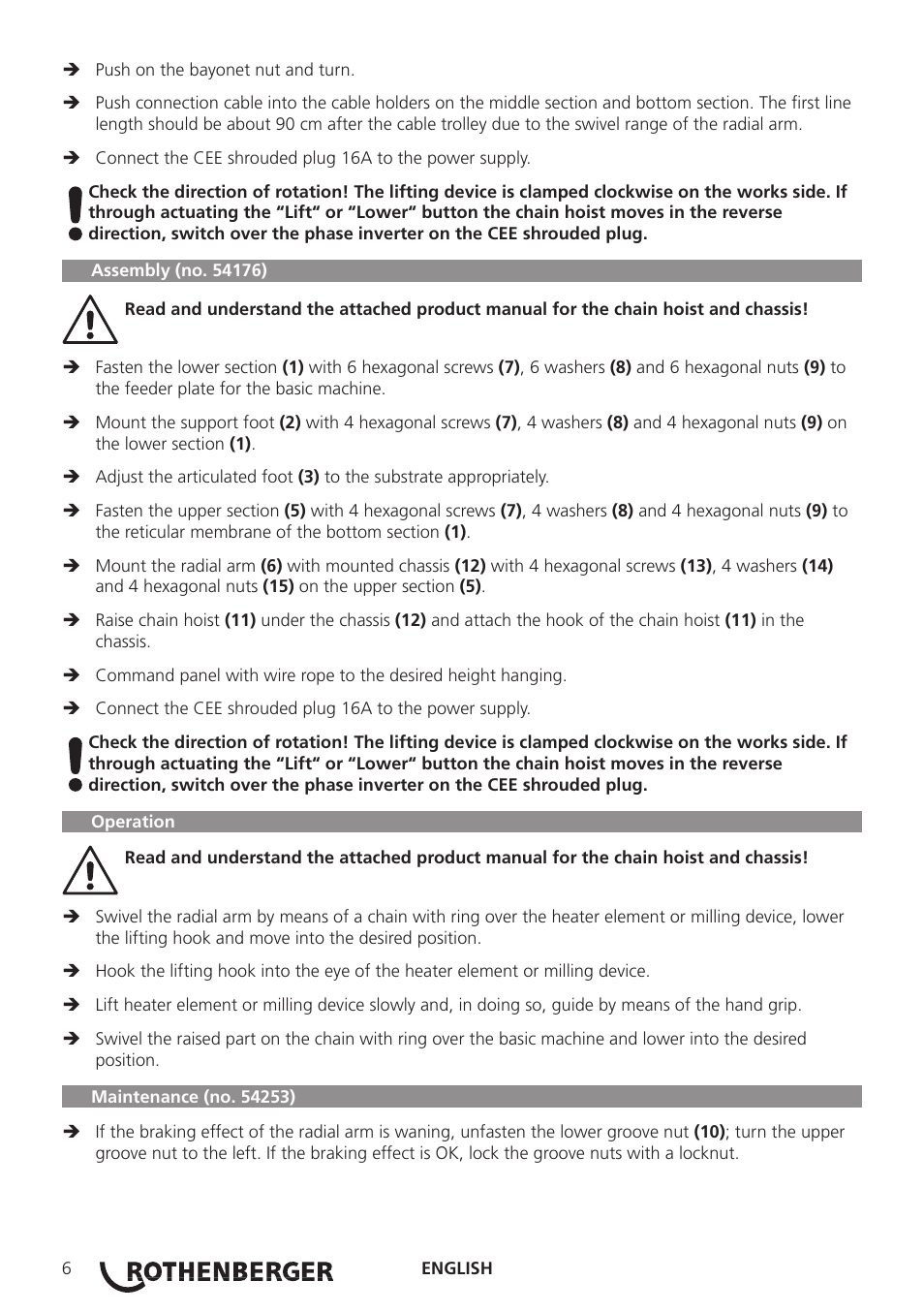 ROTHENBERGER ROWELD Aushebevorrichtungen P800B P1200/48B User Manual | Page 8 / 16