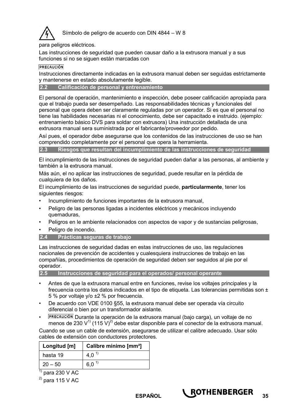 ROTHENBERGER ROWELD D 2/10 User Manual | Page 37 / 52