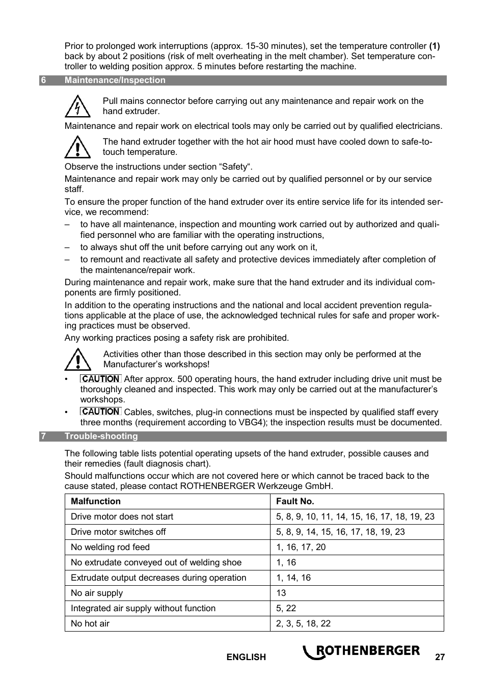 ROTHENBERGER ROWELD D 4/15 Aero Basic User Manual | Page 29 / 48