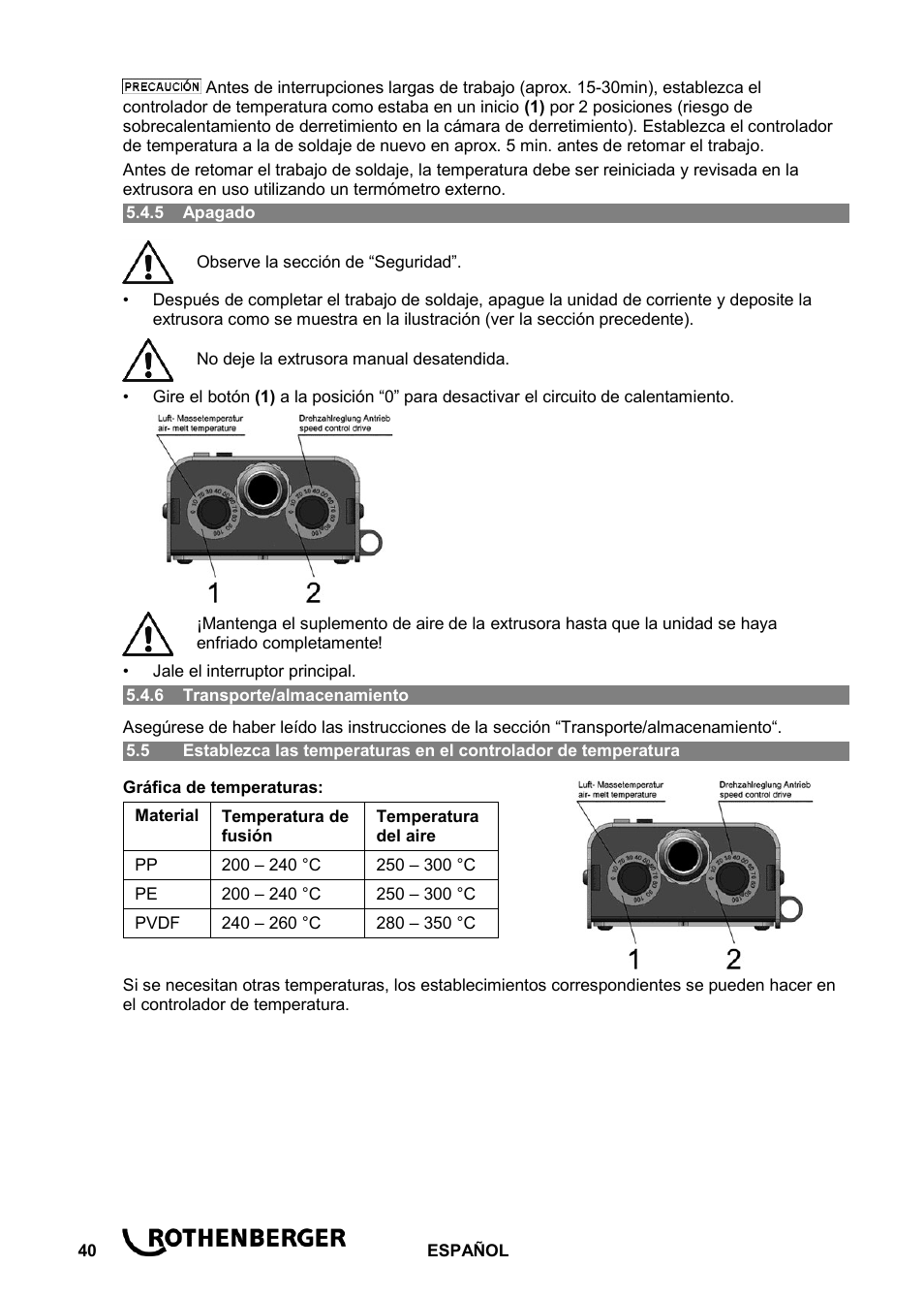 ROTHENBERGER ROWELD D 4/15 Aero Basic User Manual | Page 42 / 48