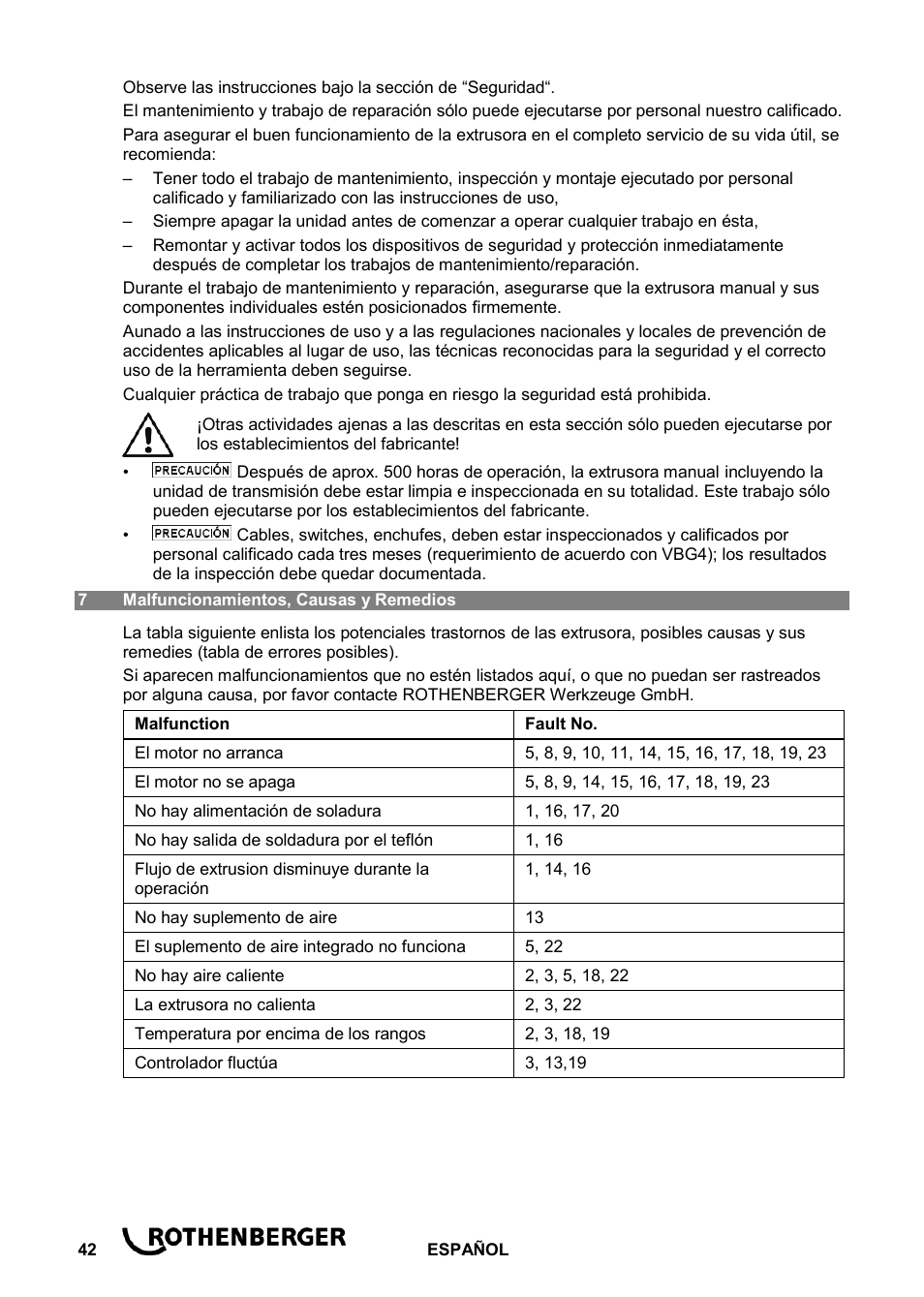 ROTHENBERGER ROWELD D 4/15 Aero Basic User Manual | Page 44 / 48