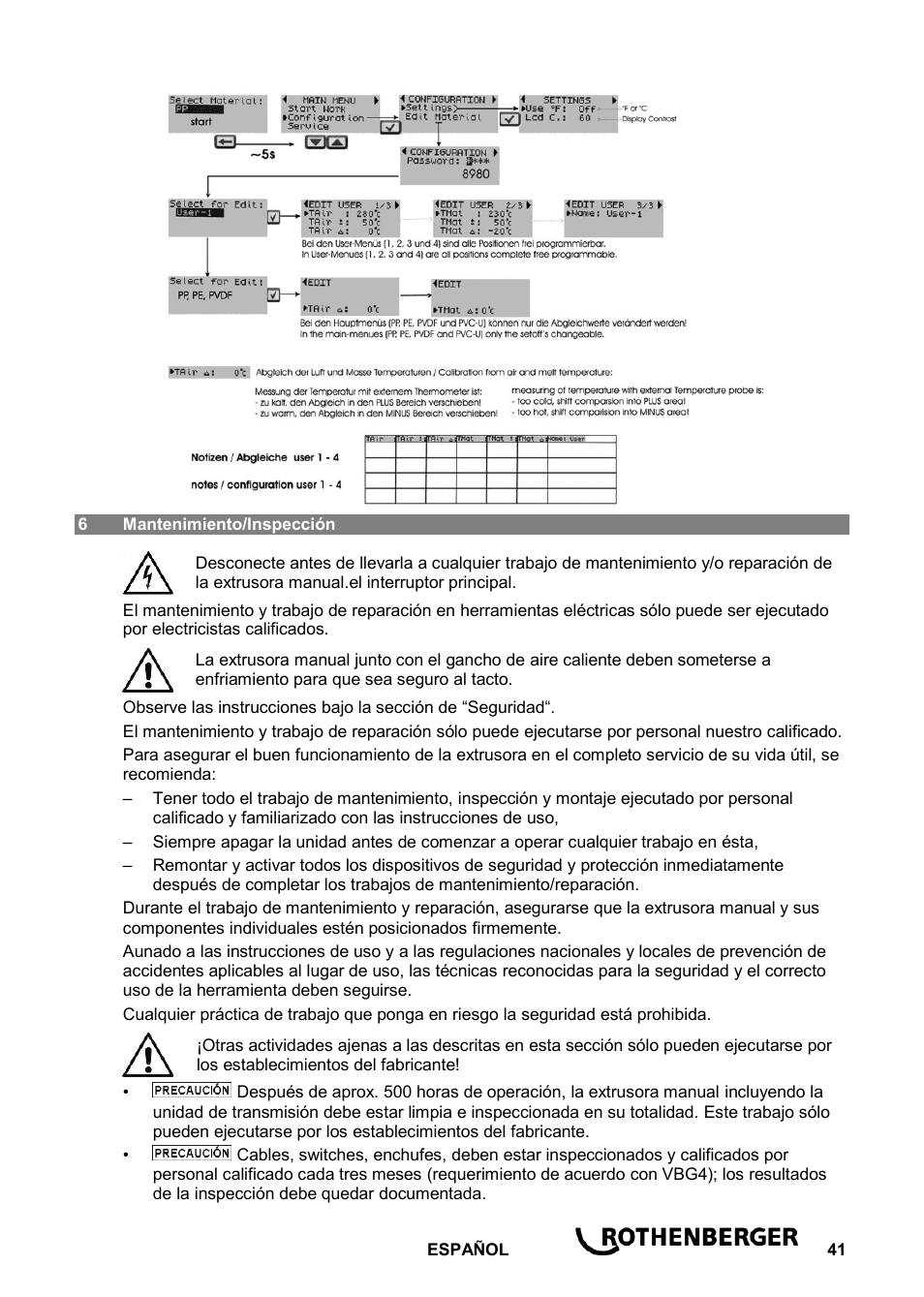 ROTHENBERGER ROWELD D 8/30 Aero User Manual | Page 43 / 48