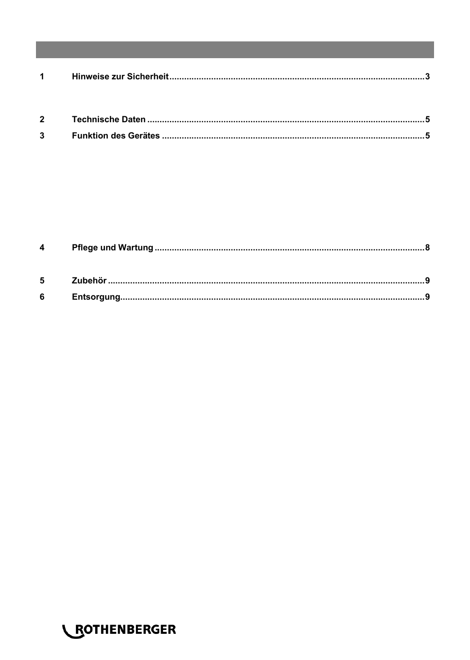 Inhalt seite | ROTHENBERGER ROWELD P 110 User Manual | Page 4 / 100