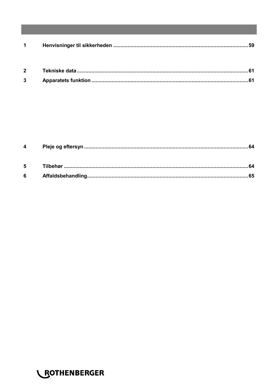 Indhold side | ROTHENBERGER ROWELD P 110 User Manual | Page 60 / 100