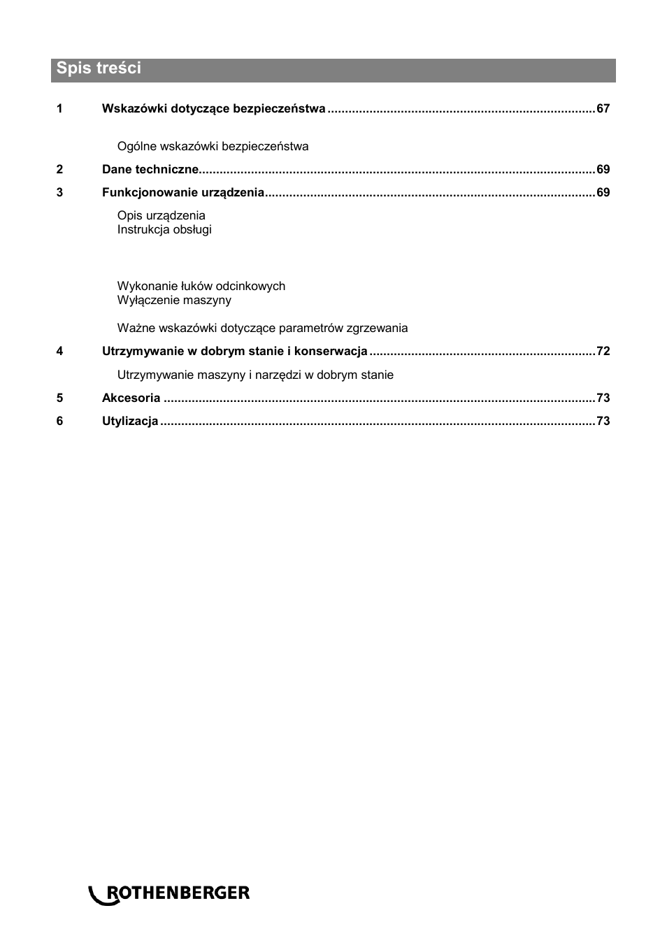 ROTHENBERGER ROWELD P 110 User Manual | Page 68 / 100