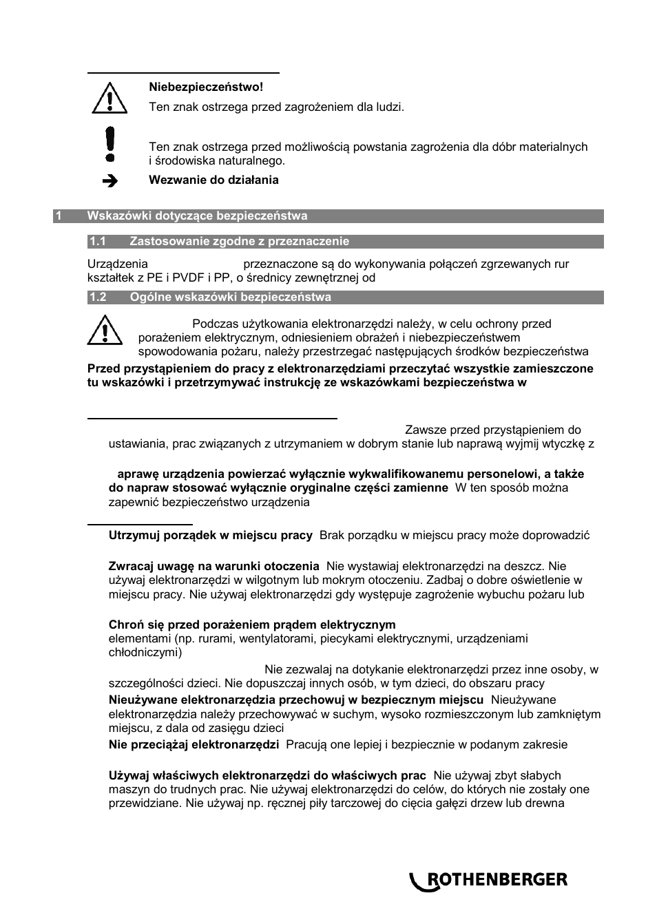 ROTHENBERGER ROWELD P 110 User Manual | Page 69 / 100