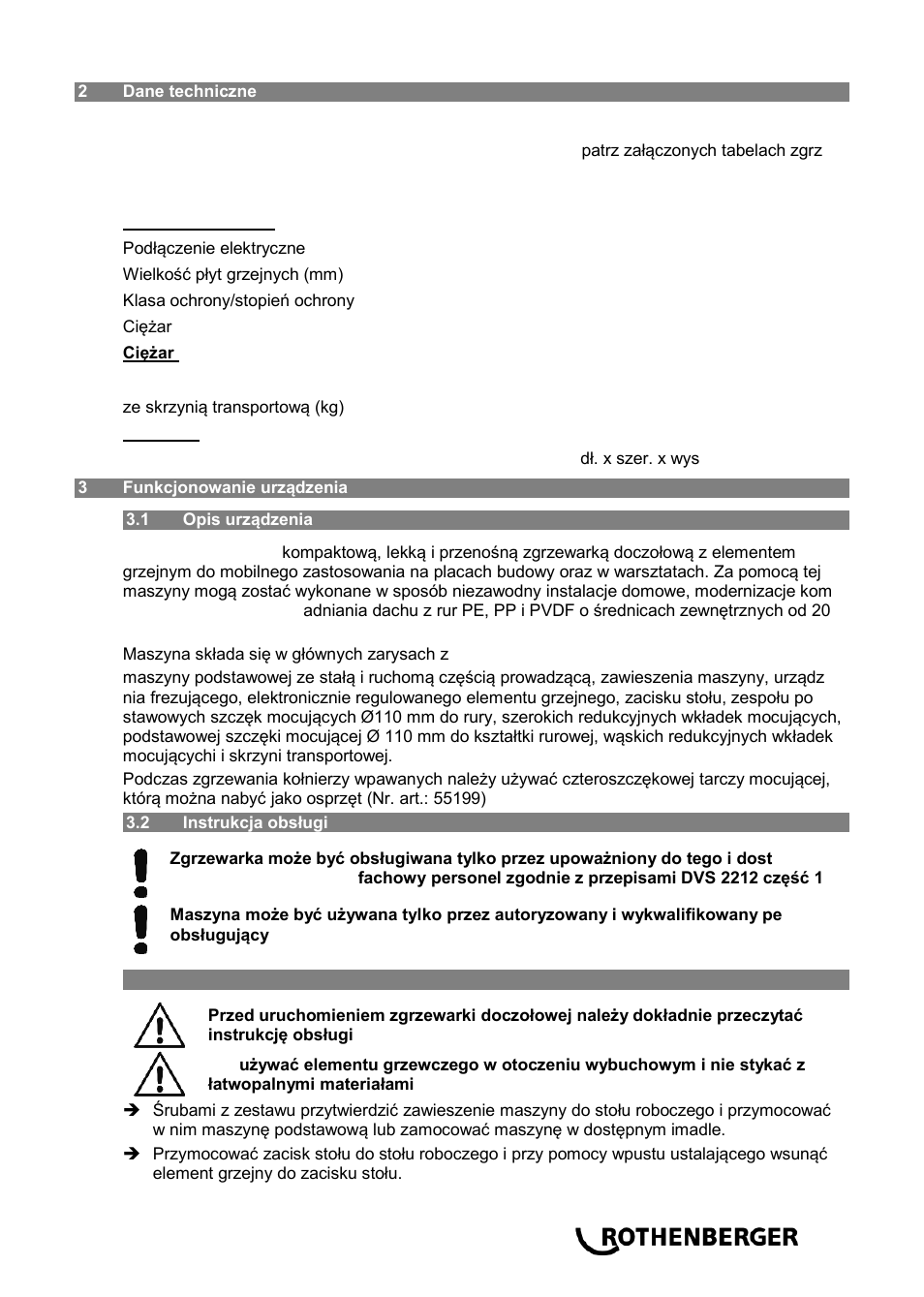 ROTHENBERGER ROWELD P 110 User Manual | Page 71 / 100