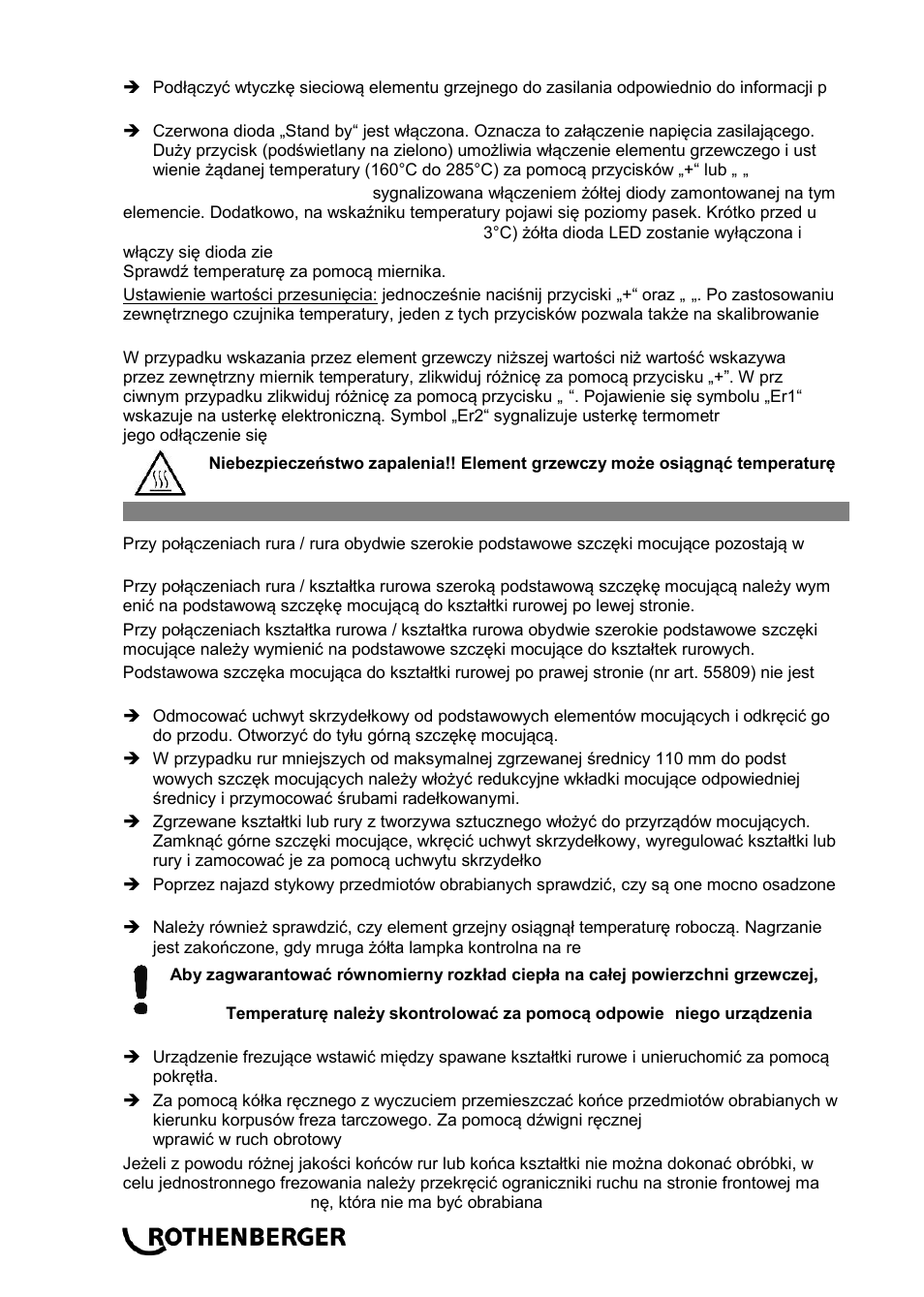 ROTHENBERGER ROWELD P 110 User Manual | Page 72 / 100