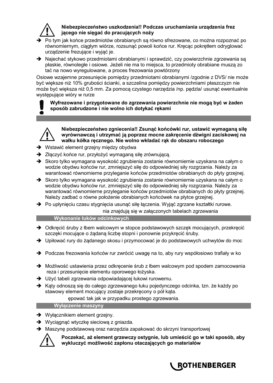 ROTHENBERGER ROWELD P 110 User Manual | Page 73 / 100