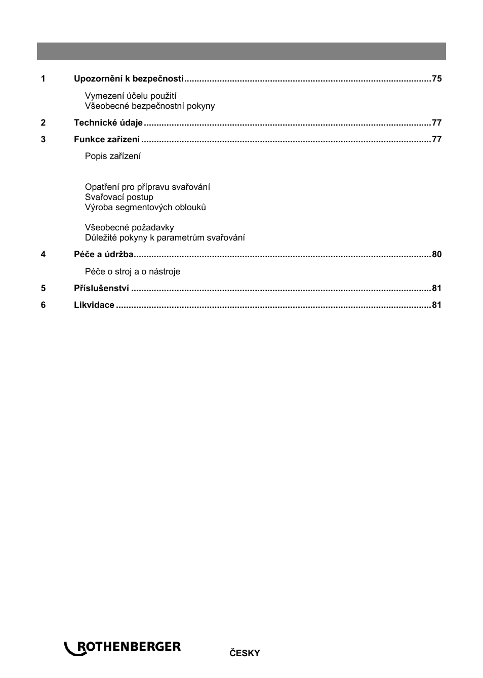 Content stránky | ROTHENBERGER ROWELD P 110 User Manual | Page 76 / 100