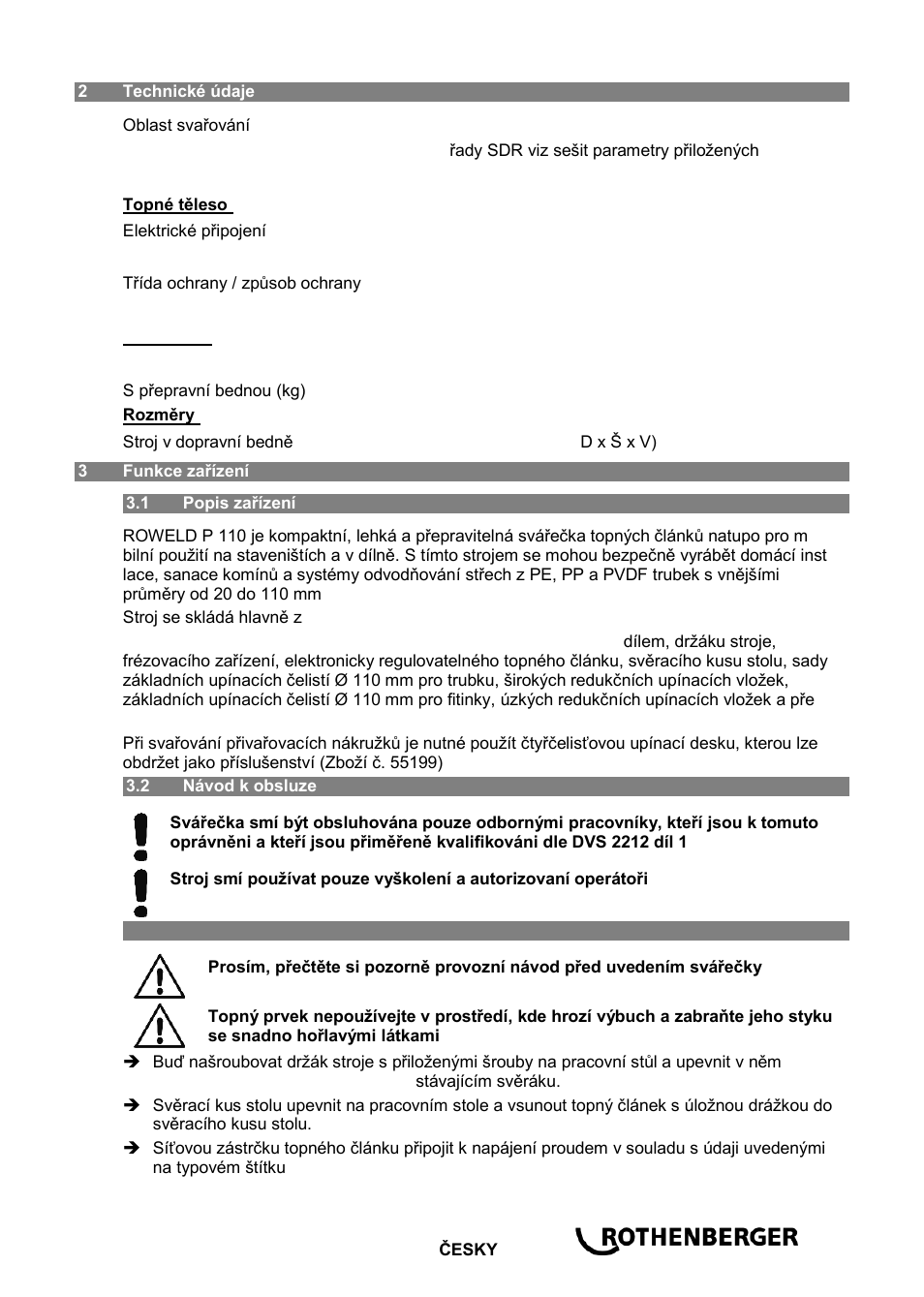 ROTHENBERGER ROWELD P 110 User Manual | Page 79 / 100