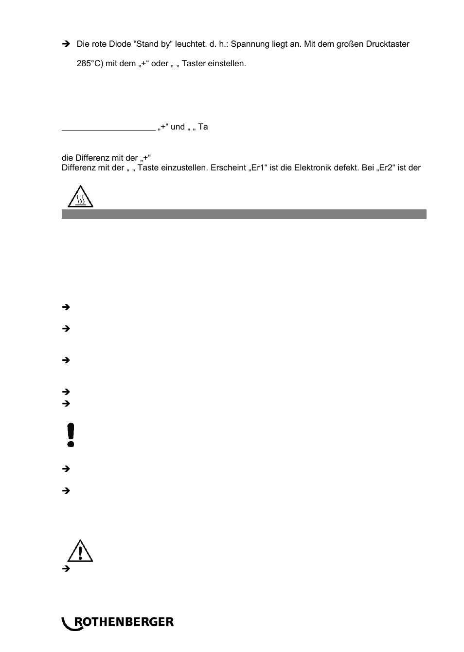 ROTHENBERGER ROWELD P 110 User Manual | Page 8 / 100