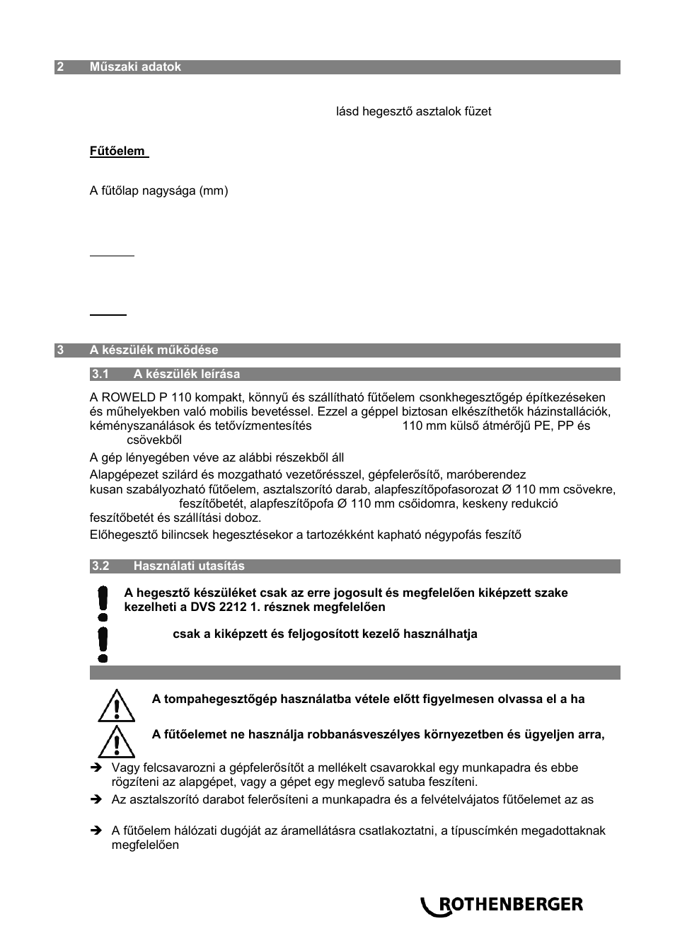 ROTHENBERGER ROWELD P 110 User Manual | Page 87 / 100