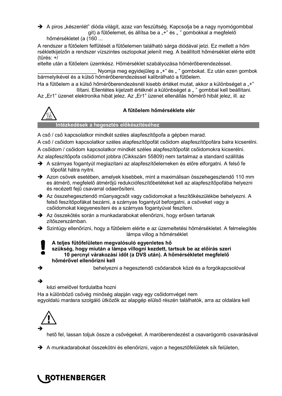 ROTHENBERGER ROWELD P 110 User Manual | Page 88 / 100