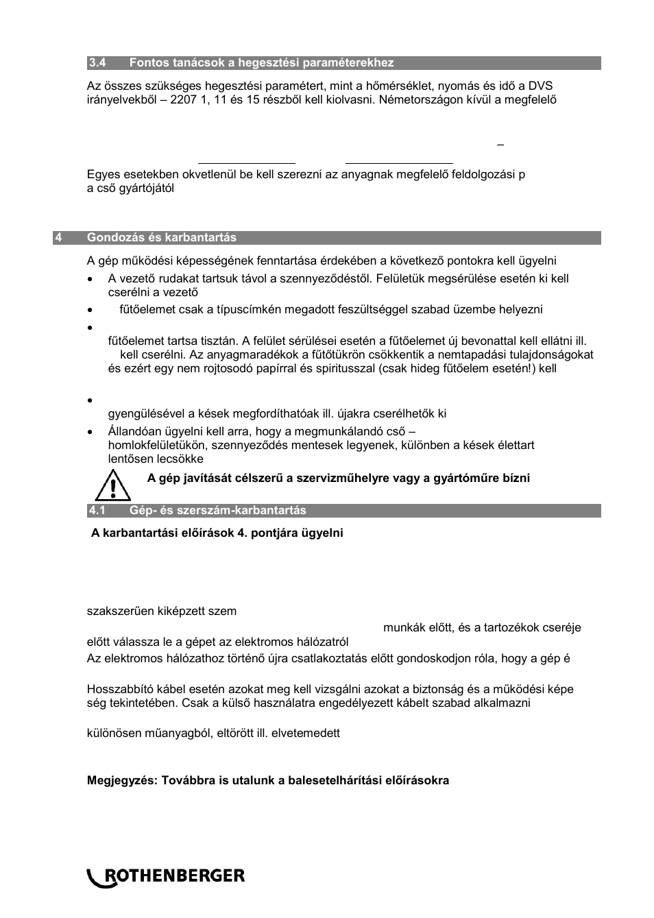 ROTHENBERGER ROWELD P 110 User Manual | Page 90 / 100