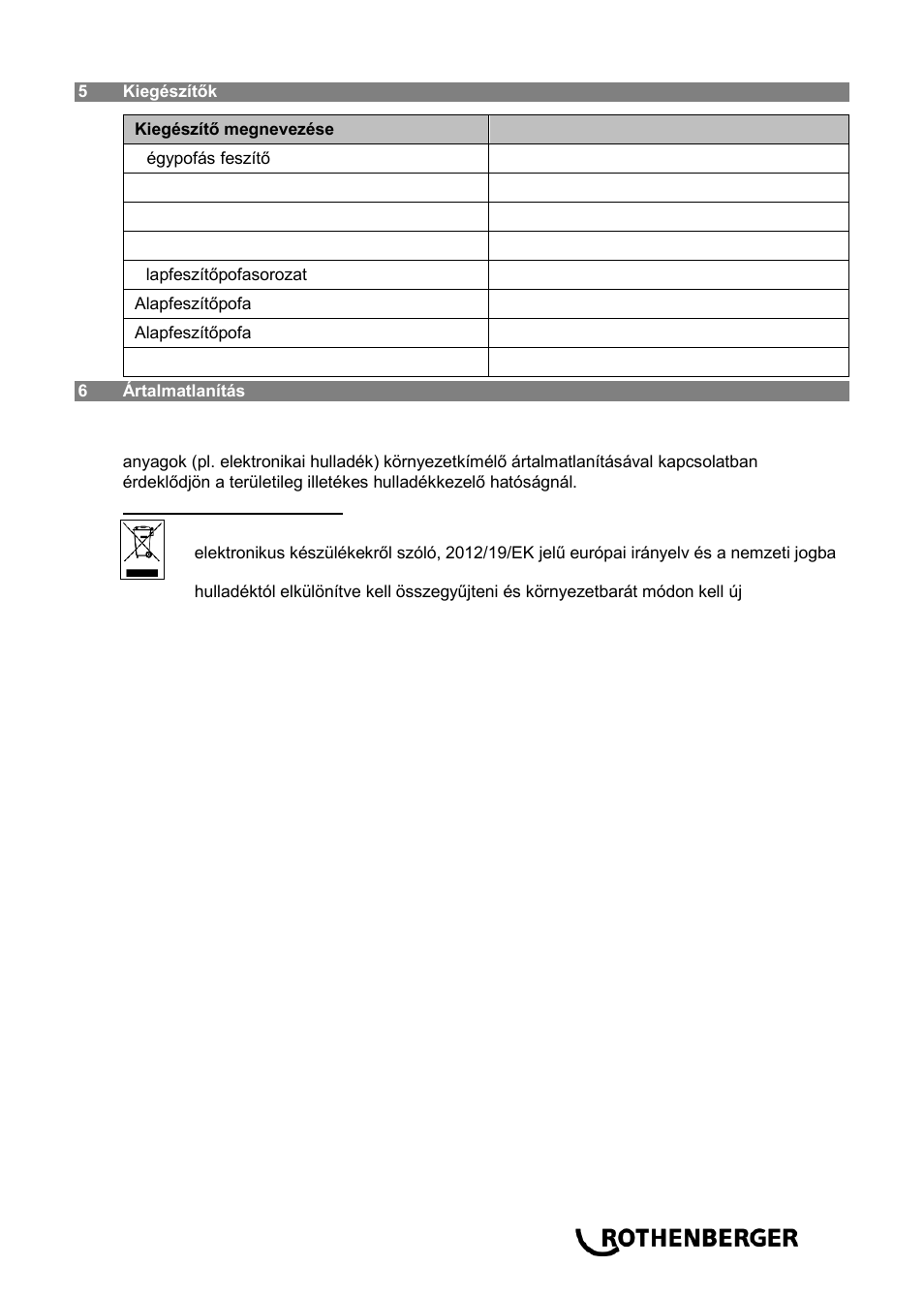 ROTHENBERGER ROWELD P 110 User Manual | Page 91 / 100