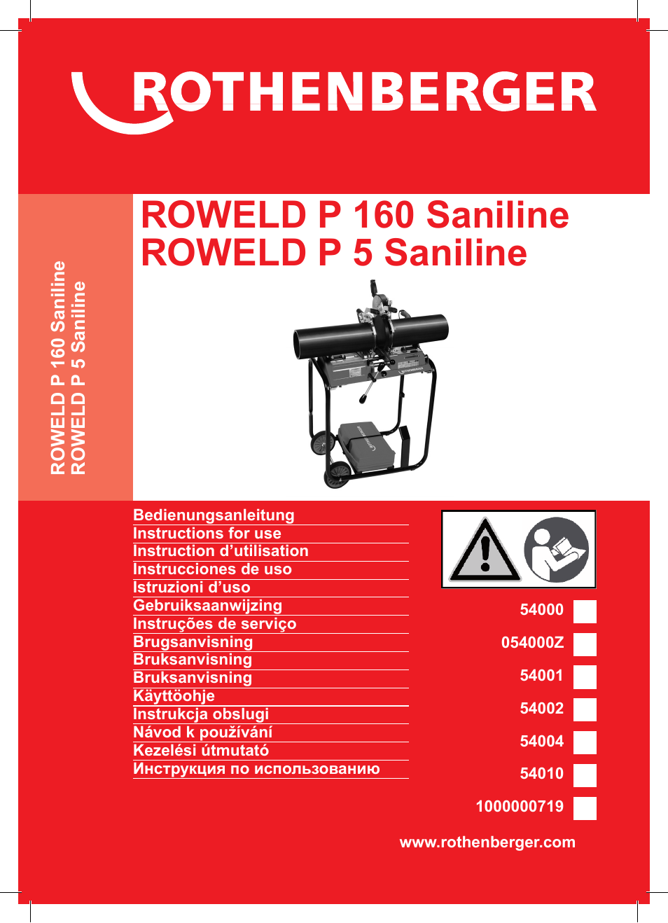 ROTHENBERGER ROWELD P 160 SANILINE User Manual | 128 pages