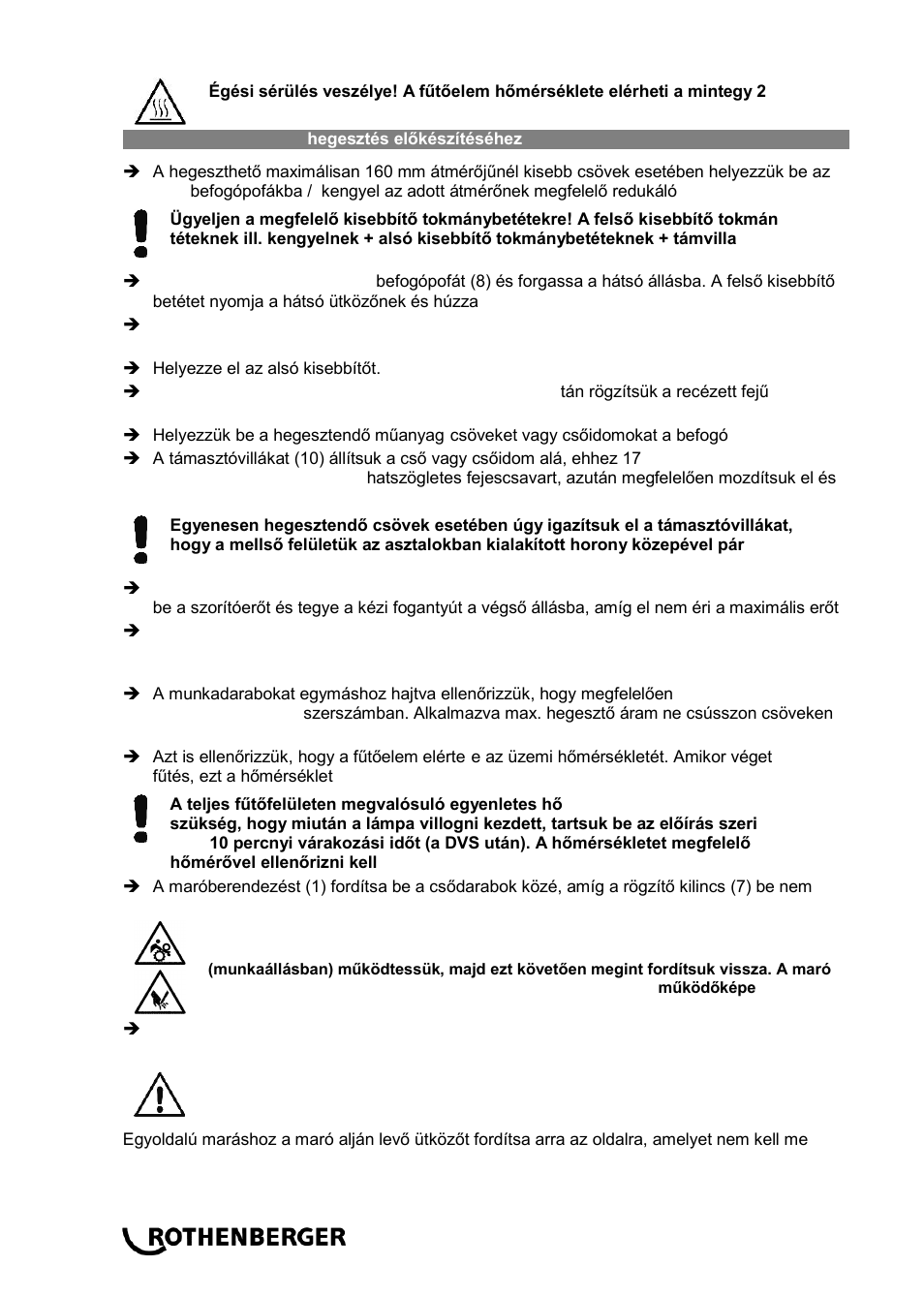 ROTHENBERGER ROWELD P 160 SANILINE User Manual | Page 112 / 128