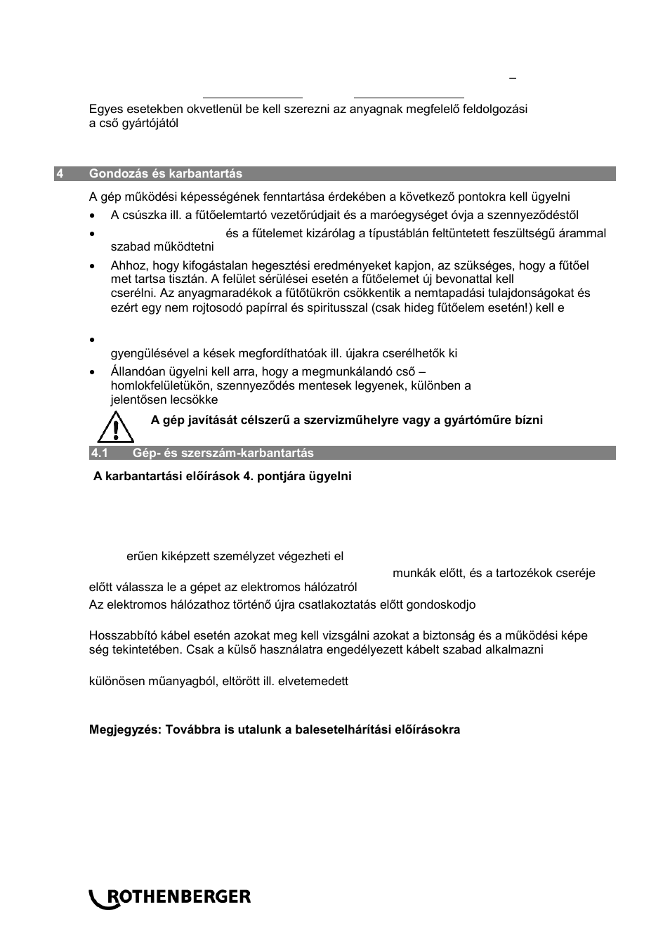 ROTHENBERGER ROWELD P 160 SANILINE User Manual | Page 114 / 128