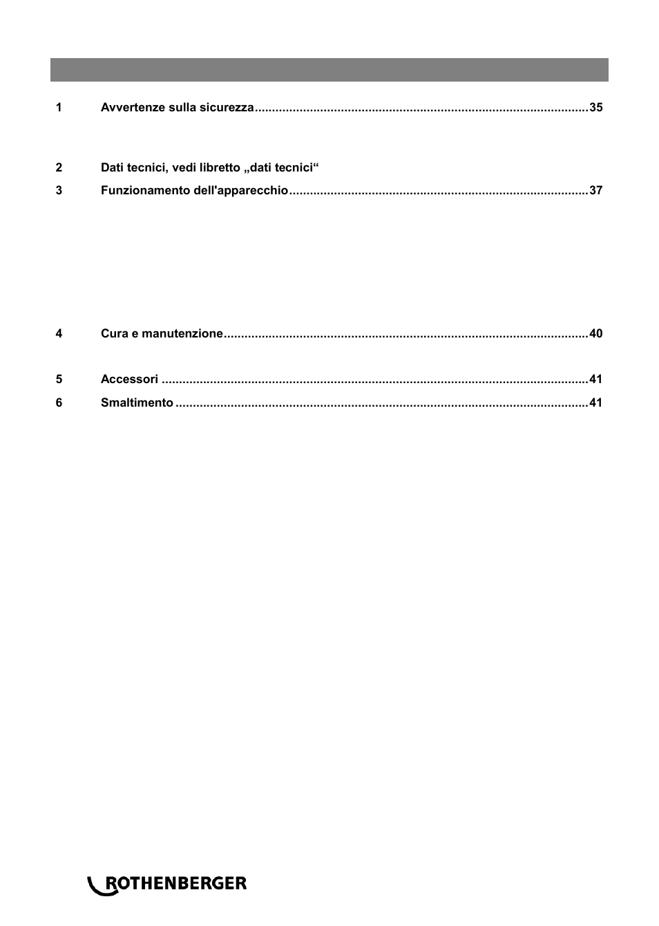 Content page | ROTHENBERGER ROWELD P 160 SANILINE User Manual | Page 36 / 128