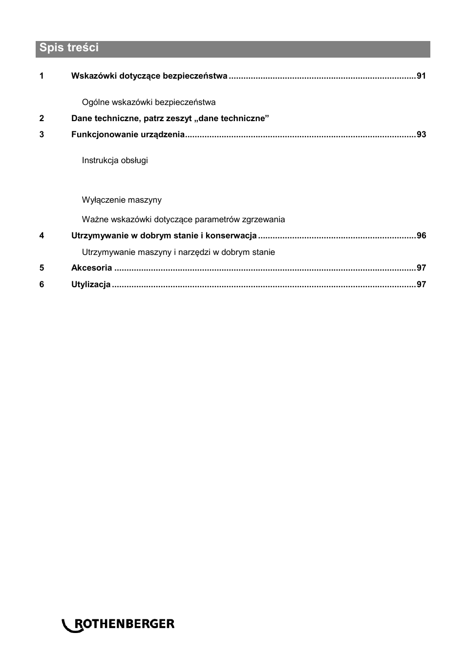 ROTHENBERGER ROWELD P 160 SANILINE User Manual | Page 92 / 128