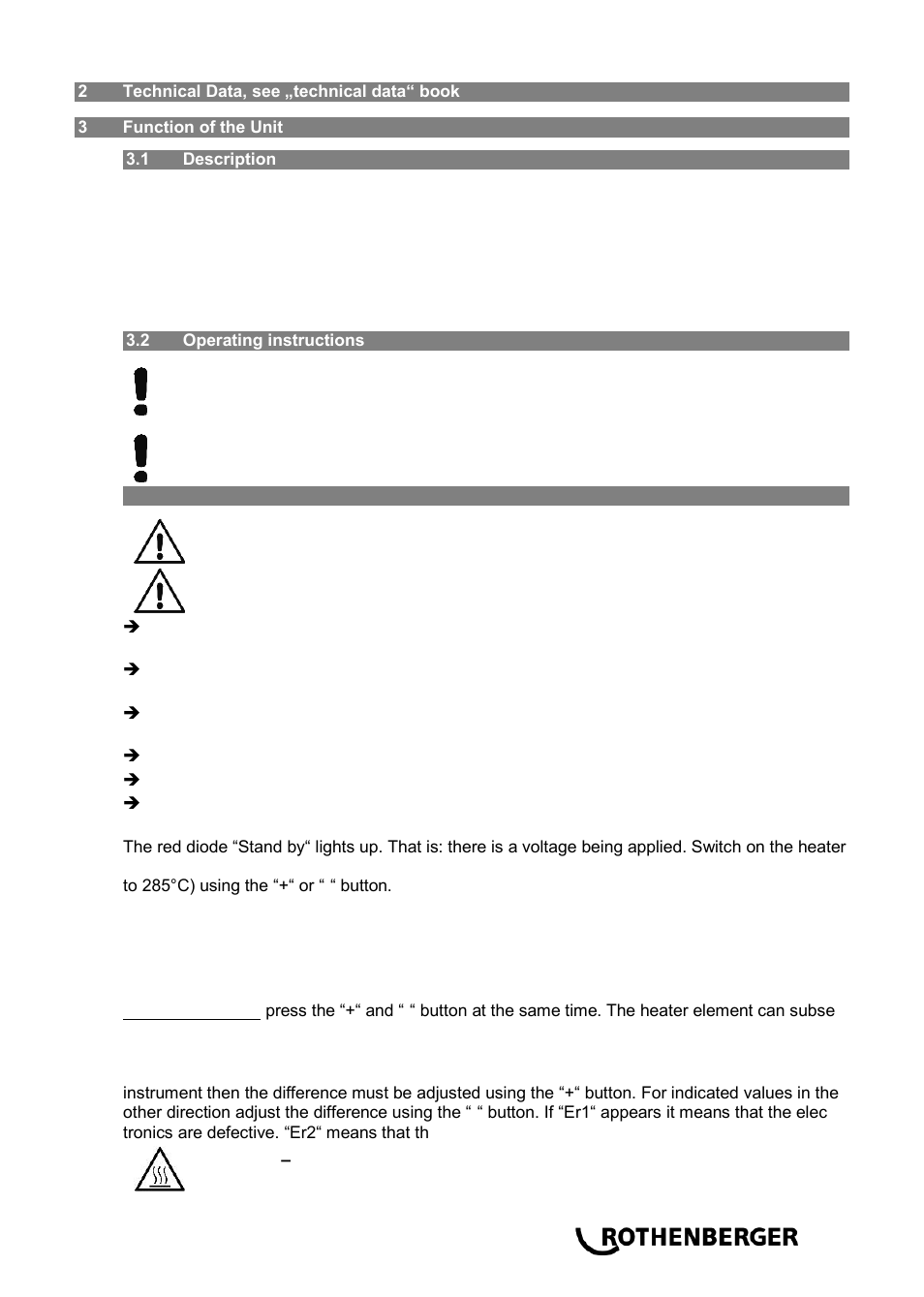 ROTHENBERGER ROWELD P 250 A User Manual | Page 15 / 100