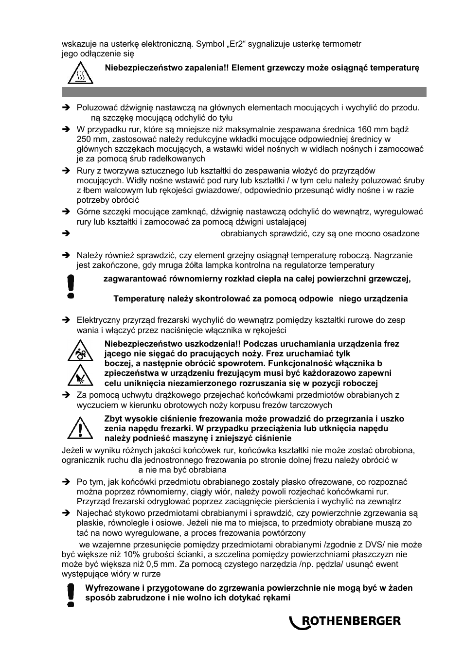 ROTHENBERGER ROWELD P 250 A User Manual | Page 69 / 100