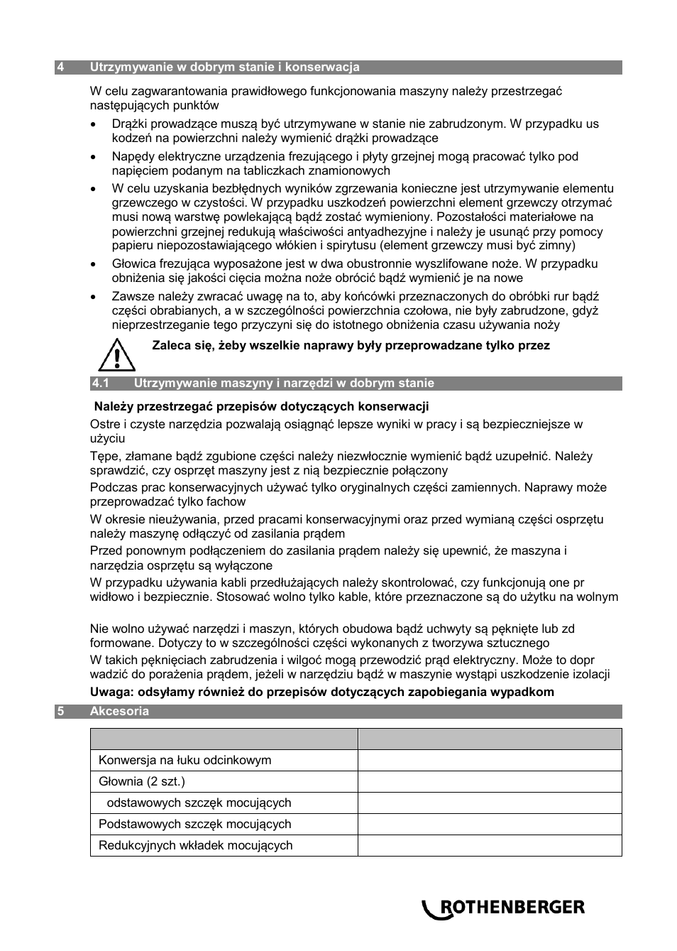 ROTHENBERGER ROWELD P 250 A User Manual | Page 71 / 100