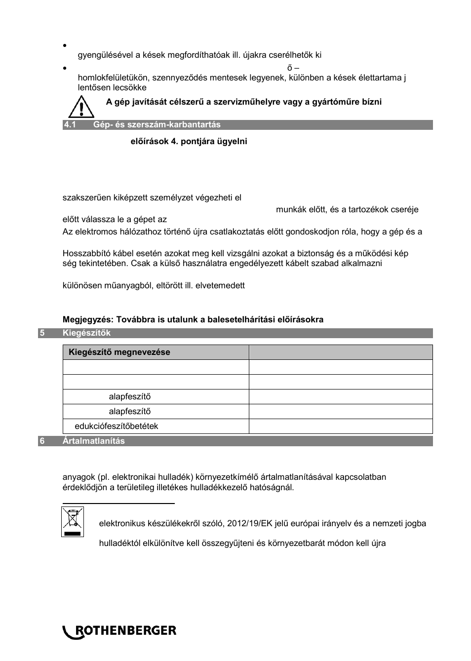 ROTHENBERGER ROWELD P 250 A User Manual | Page 86 / 100