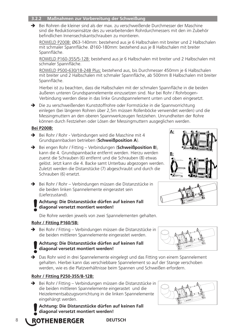 ROTHENBERGER ROWELD P160-630B Plus Professional User Manual | Page 10 / 152