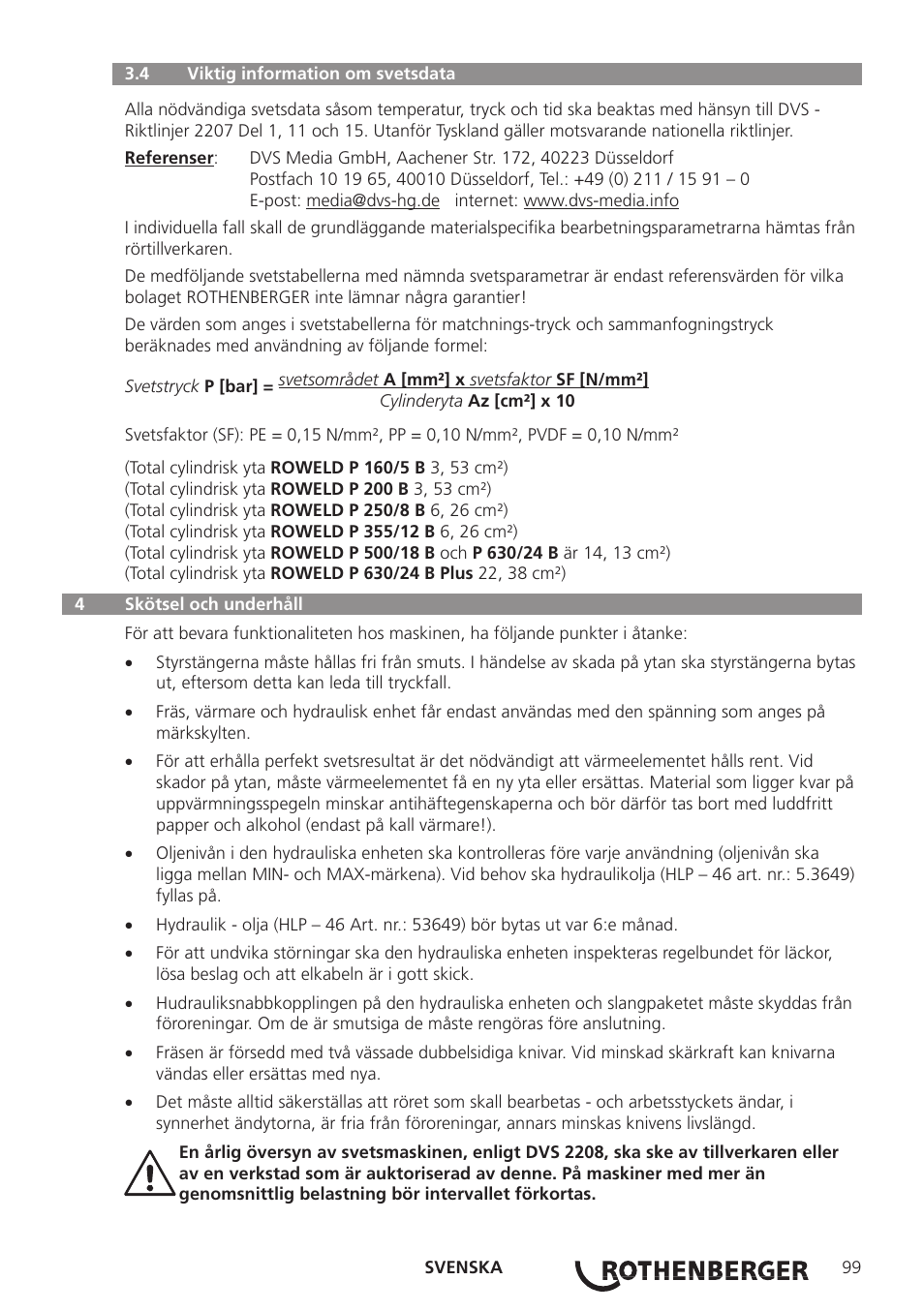 ROTHENBERGER ROWELD P160-630B Plus Professional User Manual | Page 101 / 152