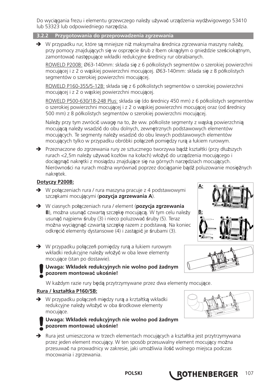 ROTHENBERGER ROWELD P160-630B Plus Professional User Manual | Page 109 / 152