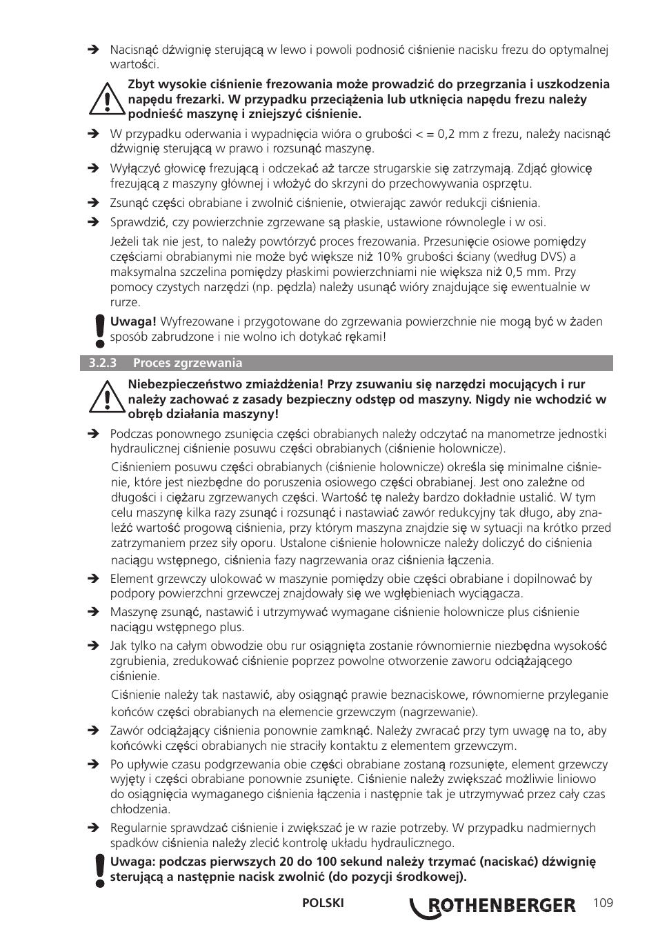 ROTHENBERGER ROWELD P160-630B Plus Professional User Manual | Page 111 / 152