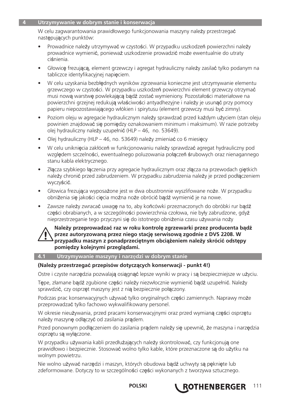 ROTHENBERGER ROWELD P160-630B Plus Professional User Manual | Page 113 / 152