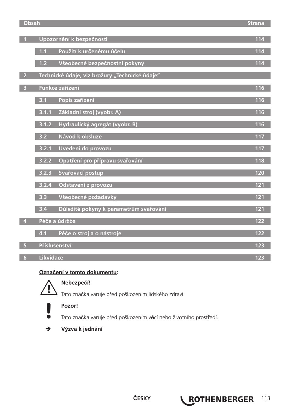 ROTHENBERGER ROWELD P160-630B Plus Professional User Manual | Page 115 / 152