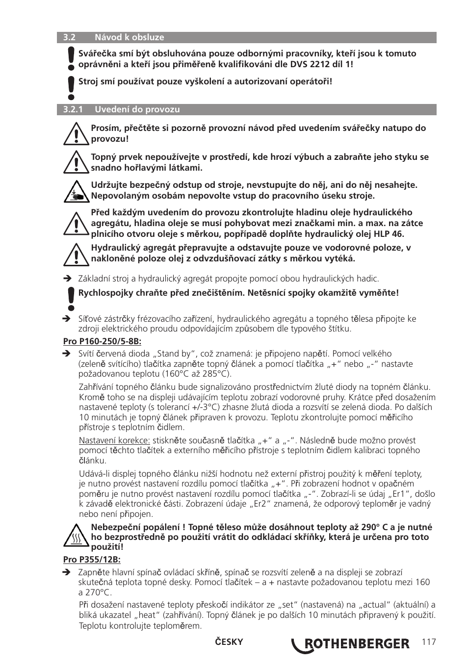 ROTHENBERGER ROWELD P160-630B Plus Professional User Manual | Page 119 / 152